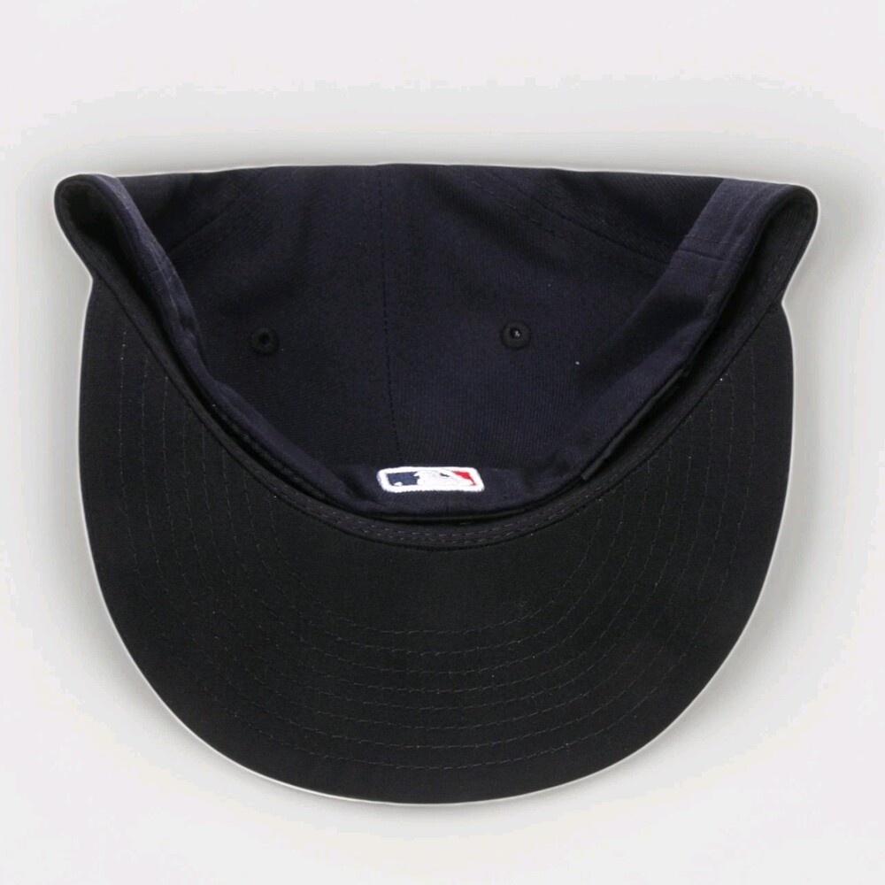 New Era 59FIFTY Atlanta Braves Fitted Hat Size 7 Navy MLB On Field Cap NWOT - Picture 4 of 8
